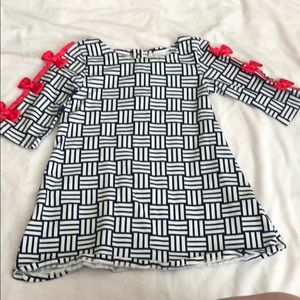 Toddler tunic - navy white and pink